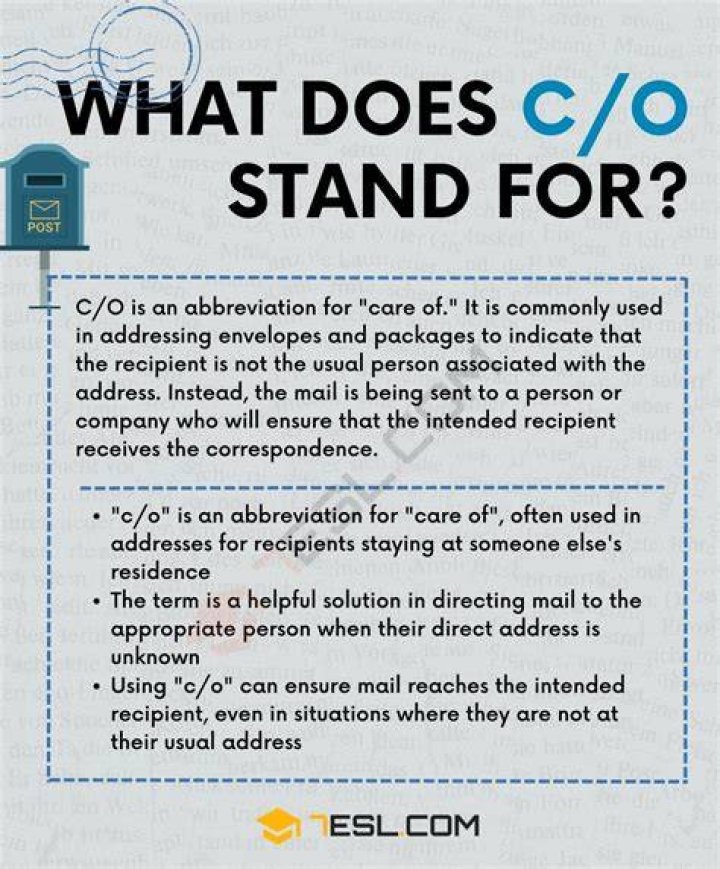 At does c/o mean?
