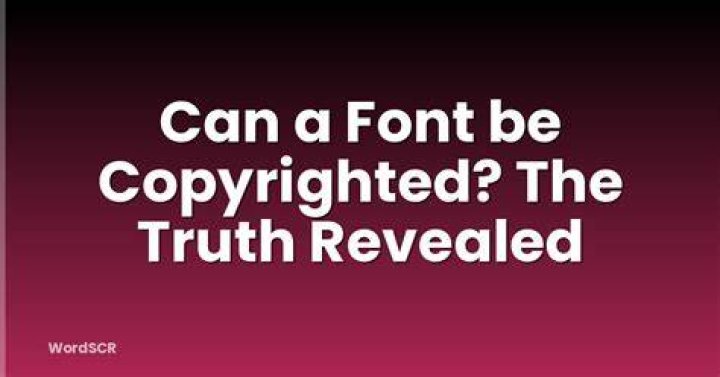 Can font be copyrighted?