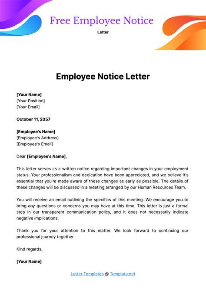 Does employee have to give notice?