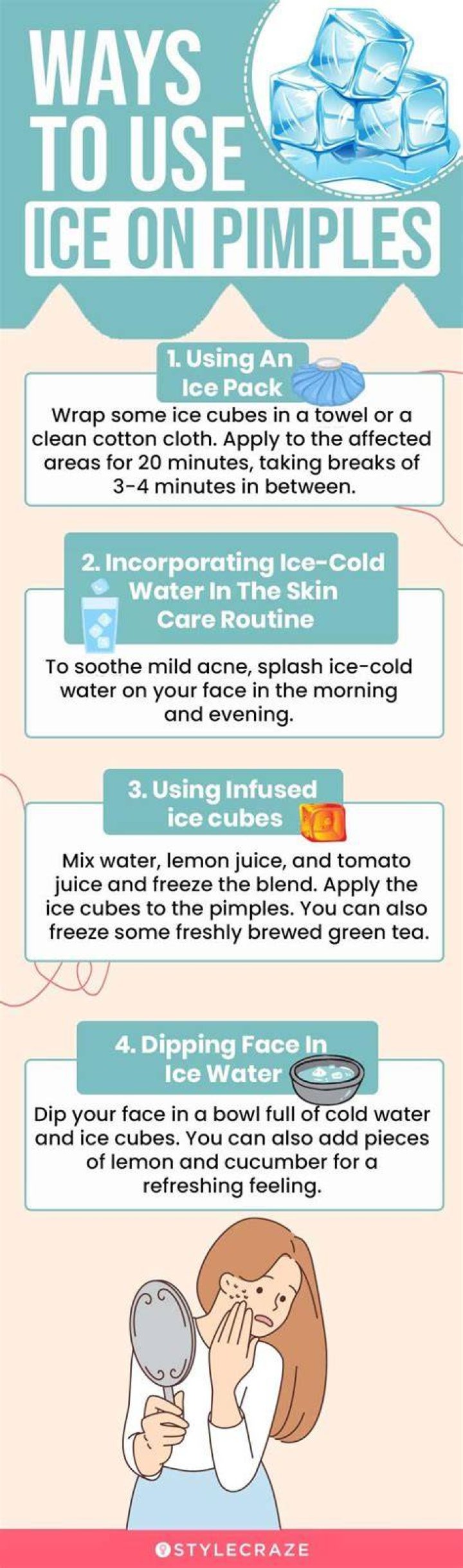Does ice help a blind pimple?