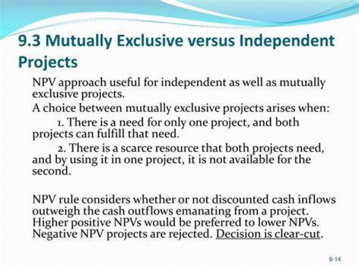 For mutually exclusive projects?