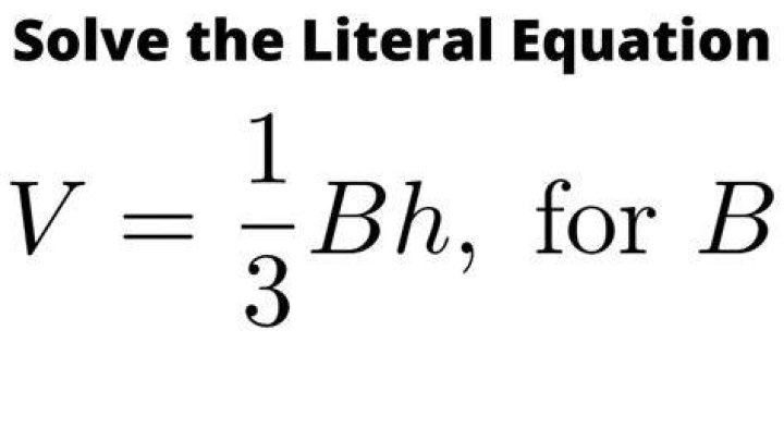 How to solve v=1/3bh for b?