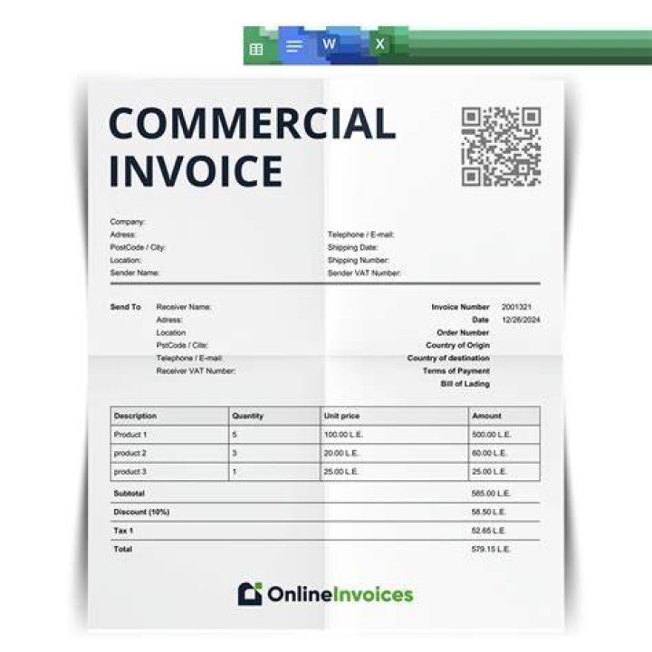 Is commercial invoice an invoice?