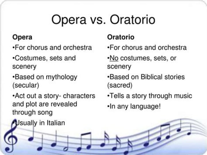 Whats the difference between oratorio and opera?