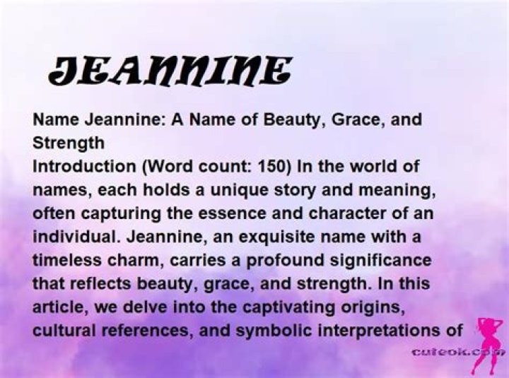 Whats the meaning of jeannine?