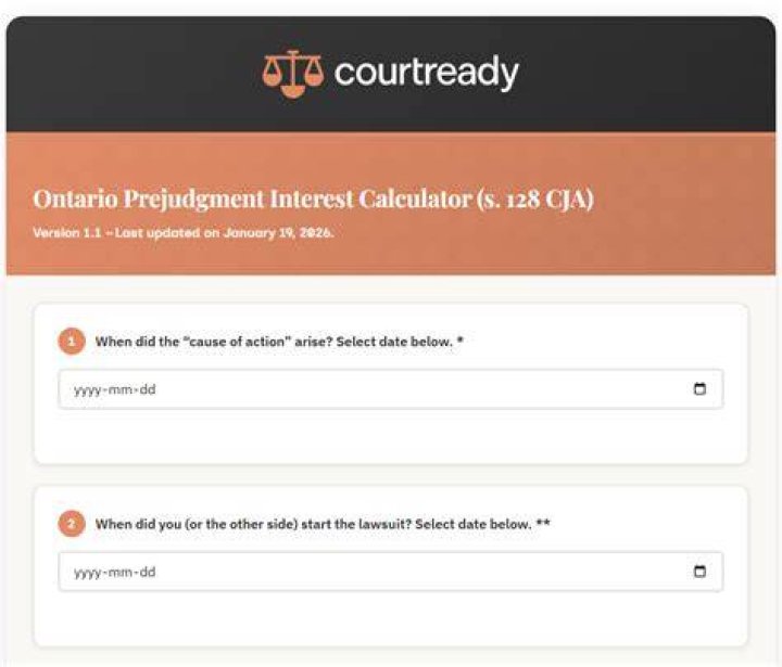 When does prejudgment interest start ontario?