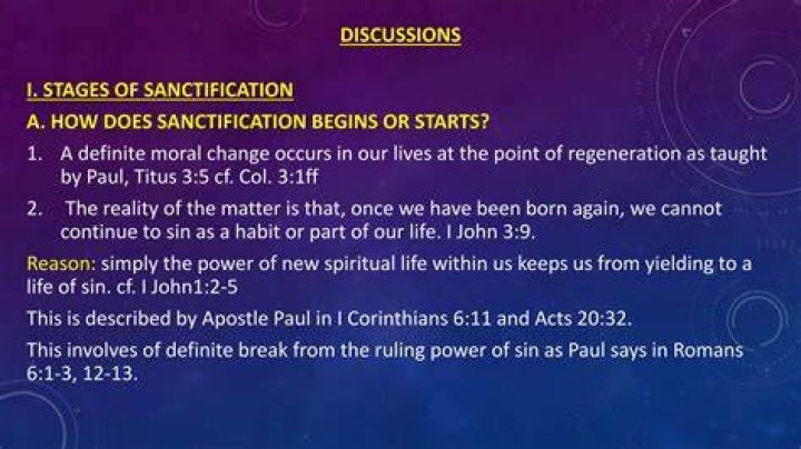 When does sanctification begin?