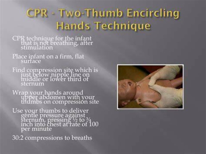 When is the two thumb encircling technique is used?