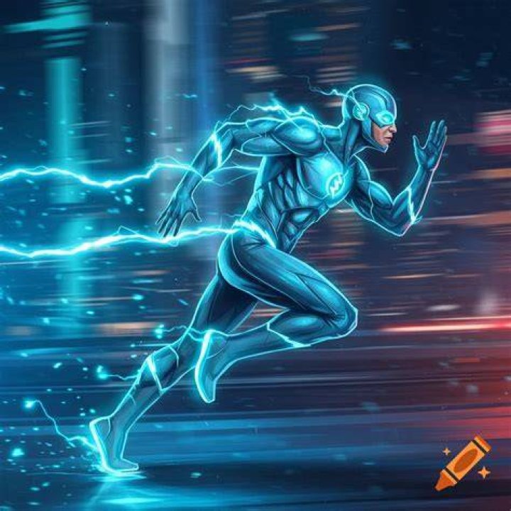 Which speedster has blue lightning?