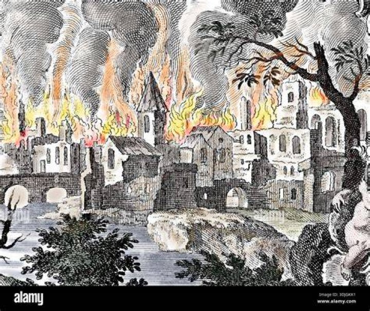 Which towns were destroyed by fire and brimstone?