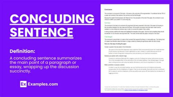 Why does a concluding sentence mean?
